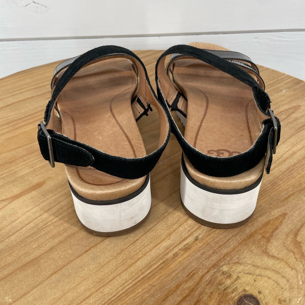 UGG Black and White Women's Sandals - Picture 5 of 12